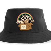 Adopt Forbidden Cats In Box Raccoon Skunks Possum Cat Lovers Sustainable Bucket Hat