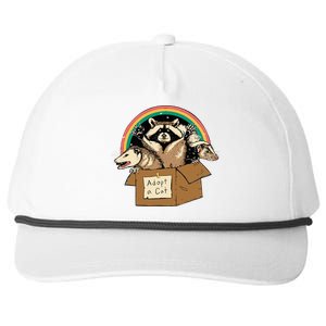 Adopt Forbidden Cats In Box Raccoon Skunks Possum Cat Lovers Snapback Five-Panel Rope Hat