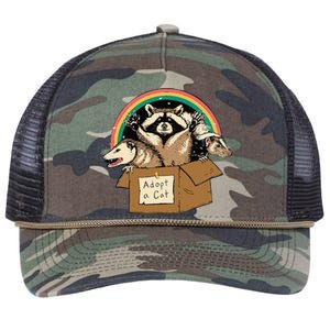 Adopt Forbidden Cats In Box Raccoon Skunks Possum Cat Lovers Retro Rope Trucker Hat Cap