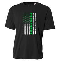 American Flag Clovers St Patricks Day Vintage Irish Shamrock Cooling Performance Crew T-Shirt