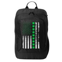 American Flag Clovers St Patricks Day Vintage Irish Shamrock City Backpack