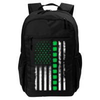 American Flag Clovers St Patricks Day Vintage Irish Shamrock Daily Commute Backpack