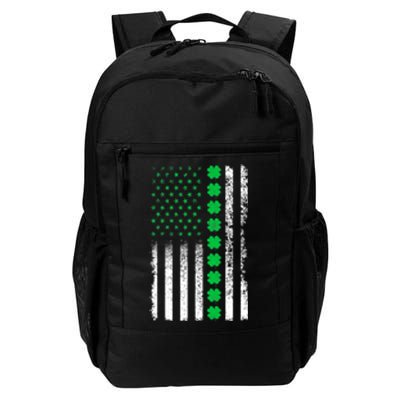 American Flag Clovers St Patricks Day Vintage Irish Shamrock Daily Commute Backpack