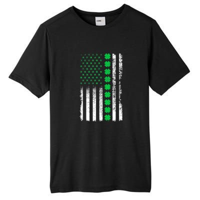 American Flag Clovers St Patricks Day Vintage Irish Shamrock Tall Fusion ChromaSoft Performance T-Shirt