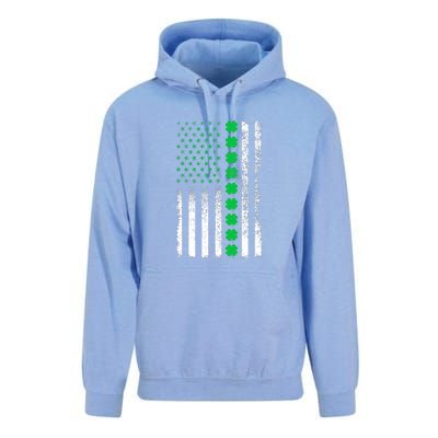 American Flag Clovers St Patricks Day Vintage Irish Shamrock Unisex Surf Hoodie