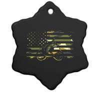 American Flag Camouflage Fishing Apparel Fishing Ceramic Star Ornament