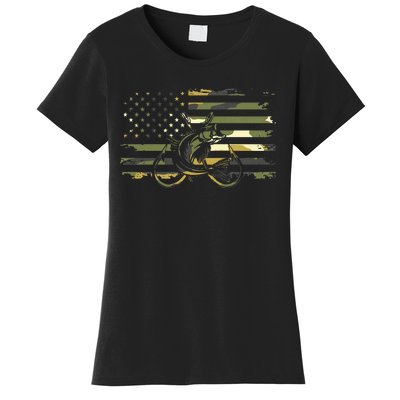 American Flag Camouflage Fishing Apparel Fishing Women's T-Shirt