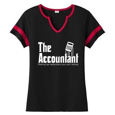 Accountant Funny CPA Gift Accountant Humor Spoof Ladies Halftime Notch Neck Tee