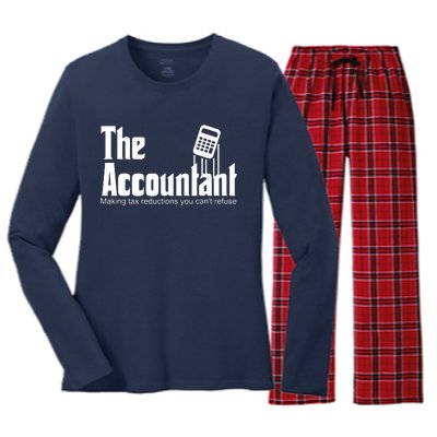 Accountant Funny CPA Gift Accountant Humor Spoof Women's Long Sleeve Flannel Pajama Set 