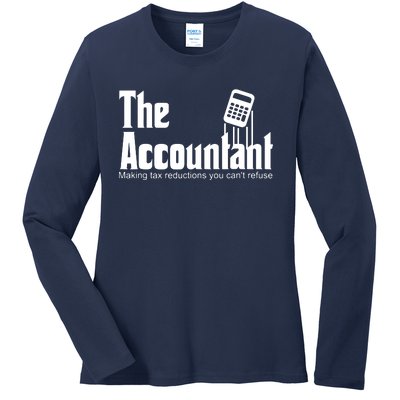 Accountant Funny CPA Gift Accountant Humor Spoof Ladies Long Sleeve Shirt