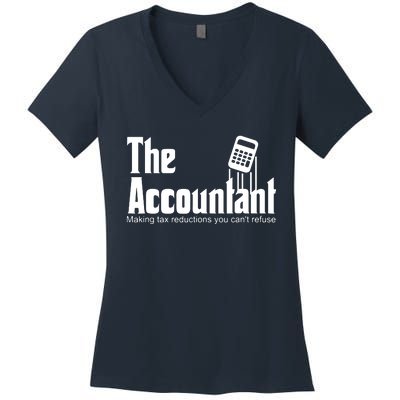 Accountant Funny CPA Gift Accountant Humor Spoof Women's V-Neck T-Shirt