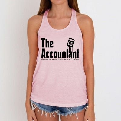 Accountant Funny CPA Gift Accountant Humor Spoof Women's Knotted Racerback Tank