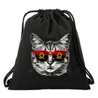 Angolan Flag Cat Owner Souvenirs Products Kitten Angola Drawstring Bag