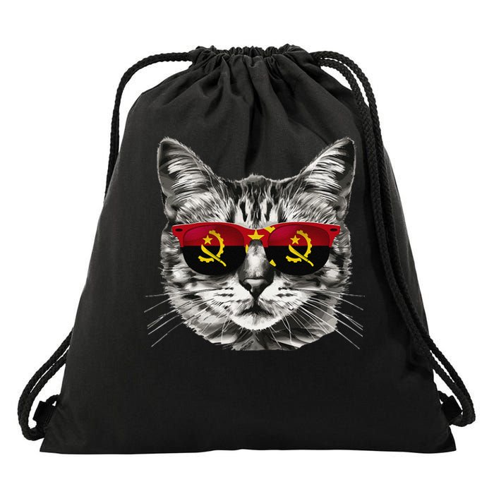 Angolan Flag Cat Owner Souvenirs Products Kitten Angola Drawstring Bag