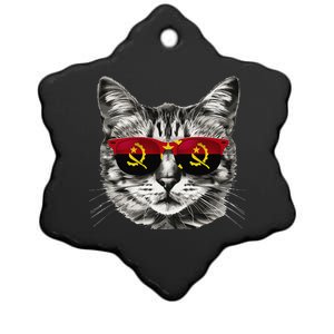 Angolan Flag Cat Owner Souvenirs Products Kitten Angola Ceramic Star Ornament