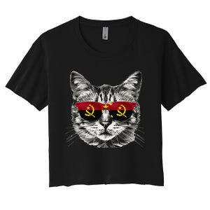 Angolan Flag Cat Owner Souvenirs Products Kitten Angola Women's Crop Top Tee