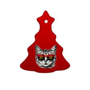 Angolan Flag Cat Owner Souvenirs Products Kitten Angola Ceramic Tree Ornament