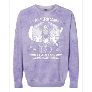 American Fearless Courageous Eagle Snake Colorblast Crewneck Sweatshirt