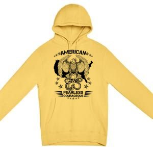 American Fearless Courageous Eagle Snake Premium Pullover Hoodie