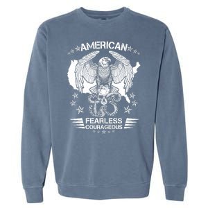 American Fearless Courageous Eagle Snake Garment-Dyed Sweatshirt