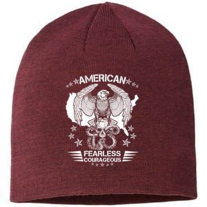 American Fearless Courageous Eagle Snake Sustainable Beanie