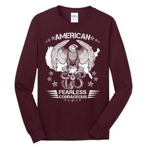 American Fearless Courageous Eagle Snake Tall Long Sleeve T-Shirt