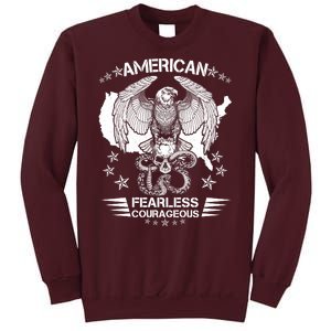 American Fearless Courageous Eagle Snake Tall Sweatshirt