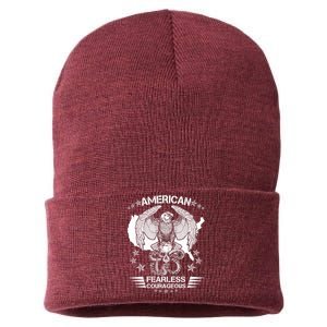 American Fearless Courageous Eagle Snake Sustainable Knit Beanie