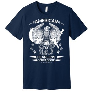 American Fearless Courageous Eagle Snake Premium T-Shirt