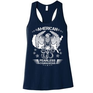 American Fearless Courageous Eagle Snake Women's Racerback Tank