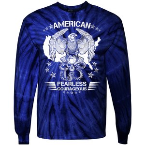 American Fearless Courageous Eagle Snake Tie-Dye Long Sleeve Shirt