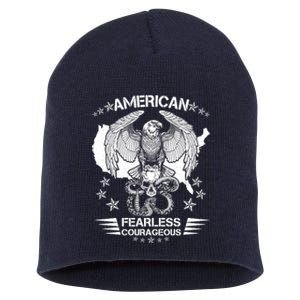 American Fearless Courageous Eagle Snake Short Acrylic Beanie