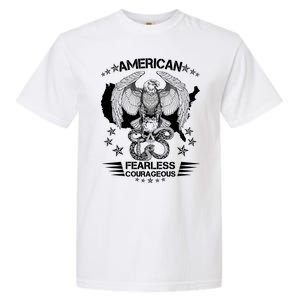 American Fearless Courageous Eagle Snake Garment-Dyed Heavyweight T-Shirt