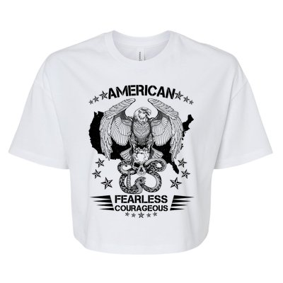 American Fearless Courageous Eagle Snake Bella+Canvas Jersey Crop Tee