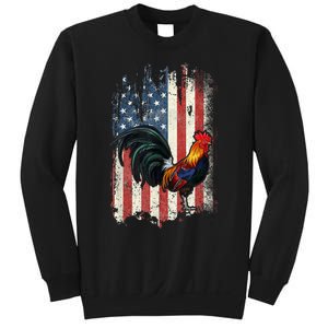 American Flag Cock Fighting Rooster Chicken Sweatshirt