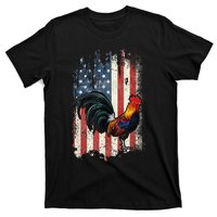 American Flag Cock Fighting Rooster Chicken T-Shirt