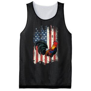 American Flag Cock Fighting Rooster Chicken Mesh Reversible Basketball Jersey Tank