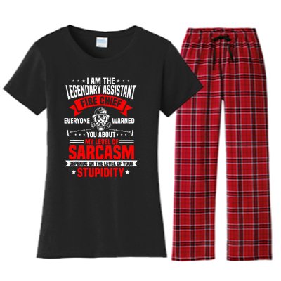 Assistant Fire Chief Sarcasm Officer Warned You About Women's Flannel Pajama Set