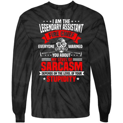 Assistant Fire Chief Sarcasm Officer Warned You About Tie-Dye Long Sleeve Shirt