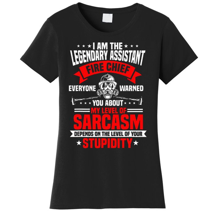 Assistant Fire Chief Sarcasm Officer Warned You About Women's T-Shirt