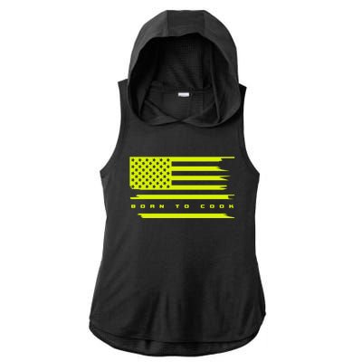 American Flag Cooking Chef Cook Cooking Gift Ladies PosiCharge Tri-Blend Wicking Draft Hoodie Tank