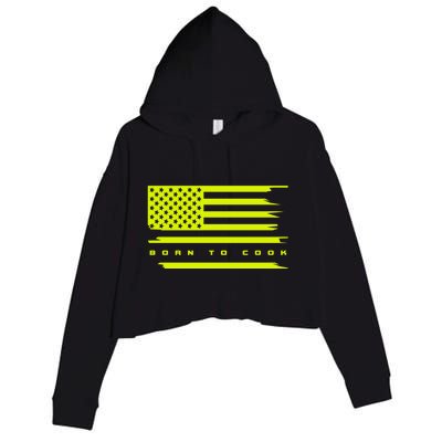 American Flag Cooking Chef Cook Cooking Gift Crop Fleece Hoodie