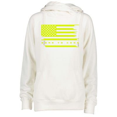 American Flag Cooking Chef Cook Cooking Gift Womens Funnel Neck Pullover Hood