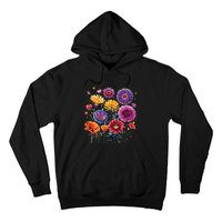 Aesthetic Flowers Collection Violet Flowers Vintage Floral Hoodie