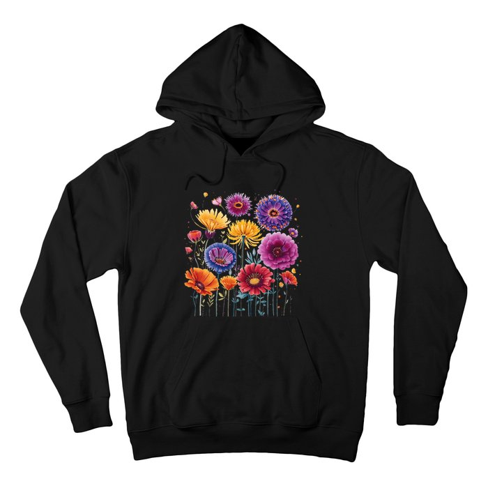 Aesthetic Flowers Collection Violet Flowers Vintage Floral Hoodie