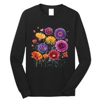 Aesthetic Flowers Collection Violet Flowers Vintage Floral Long Sleeve Shirt