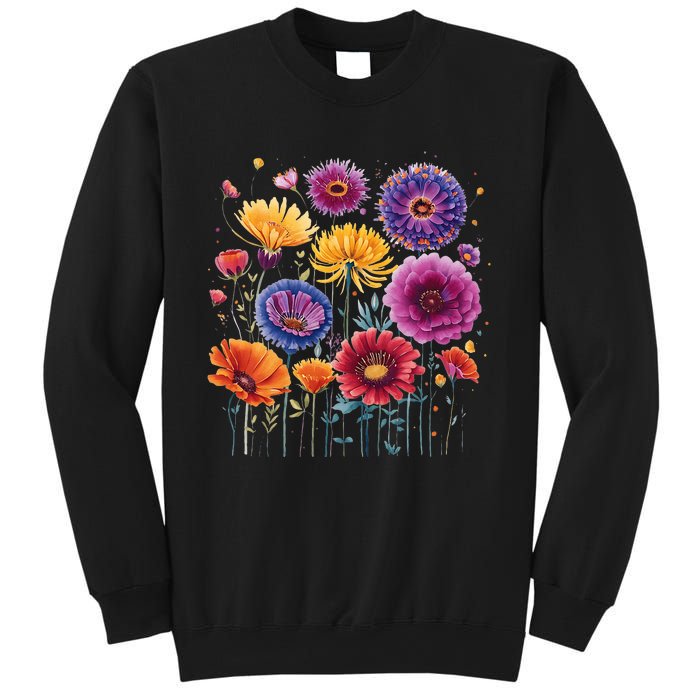 Aesthetic Flowers Collection Violet Flowers Vintage Floral Sweatshirt