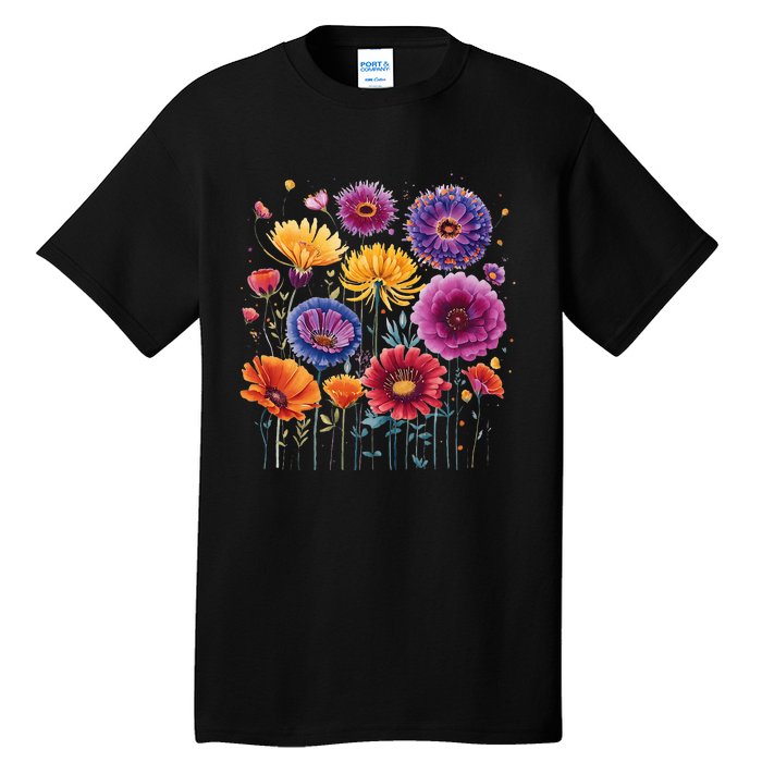 Aesthetic Flowers Collection Violet Flowers Vintage Floral Tall T-Shirt