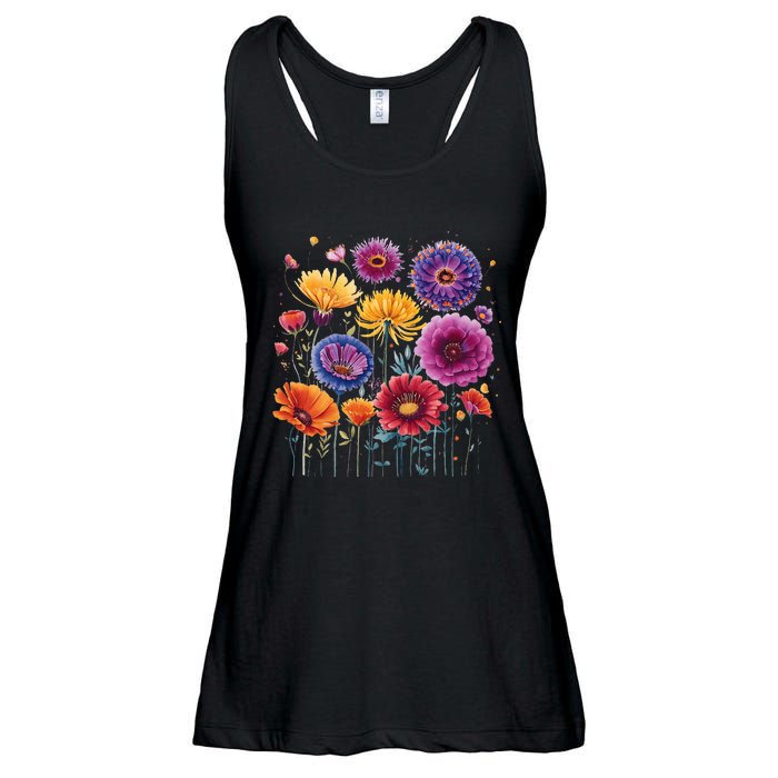 Aesthetic Flowers Collection Violet Flowers Vintage Floral Ladies Essential Flowy Tank