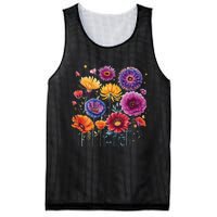 Aesthetic Flowers Collection Violet Flowers Vintage Floral Mesh Reversible Basketball Jersey Tank